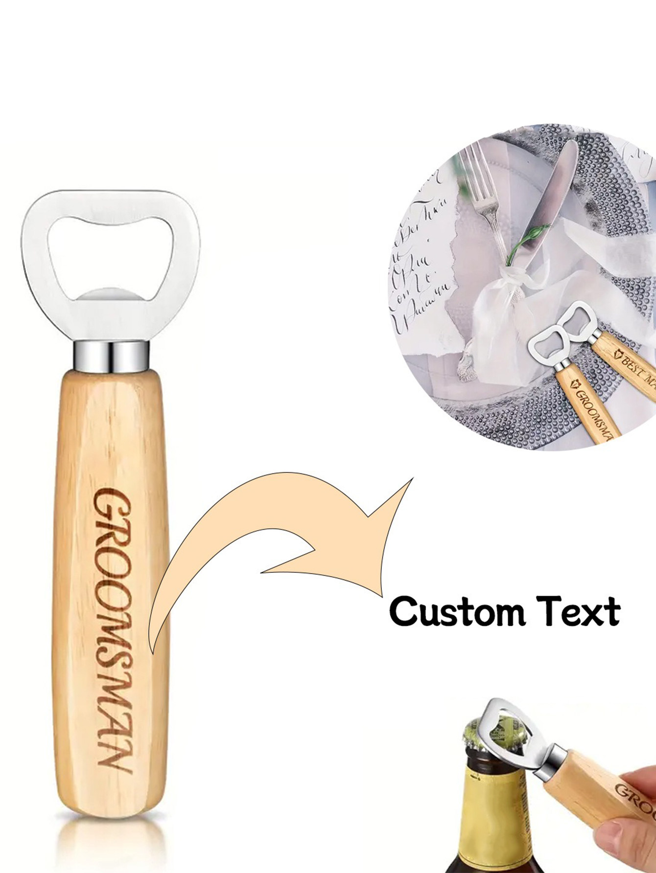 Personalized Wooden Beer Bottle Opener